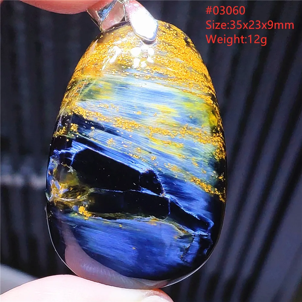 Genuine Natural Blue Pietersite Pendant Women Men Yellow Namibia Necklace Jewelry AAAAAA | Украшения и аксессуары