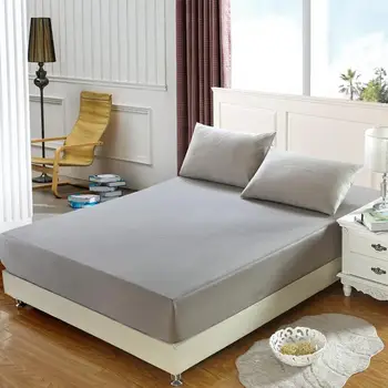 

50 cotton mattress bedspreads Pure color bedding bed sheets mattress double elastic protection Quality assurance Free shipping