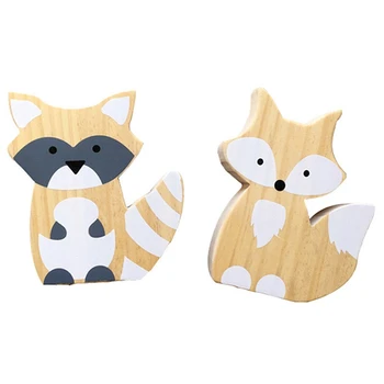 

Lovely Wooden Fox Kids Room Ornament Photograph Prop Home Desk Bookshelf Décor