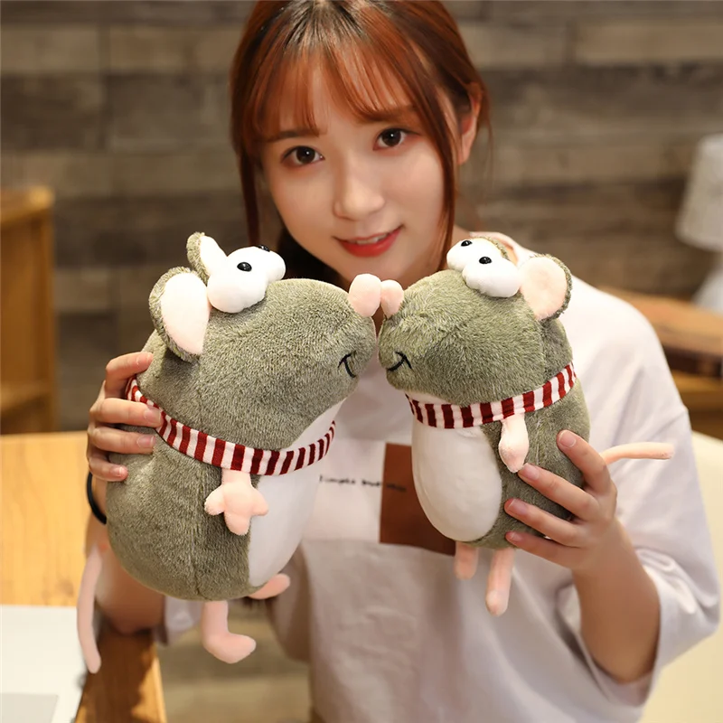 21cm Kawaii Plush Big Eyes Mouse Toy Stuffed Animal Doll Baby Kids Children Birthday Gift Shop Home Decor Peluche Mascots