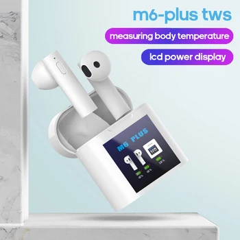

M6 Plus TWS Wireless Bluetooth Earphones Power Display In-ear Earbuds Mini Sports Headset Forehead Gun Temperature Measurement
