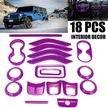 

18pcs Car Interior Accessories Car Moulding Trim Strip Accessories Decoration 4 Door Car Styling For Jeep Wrangler 2011-2017