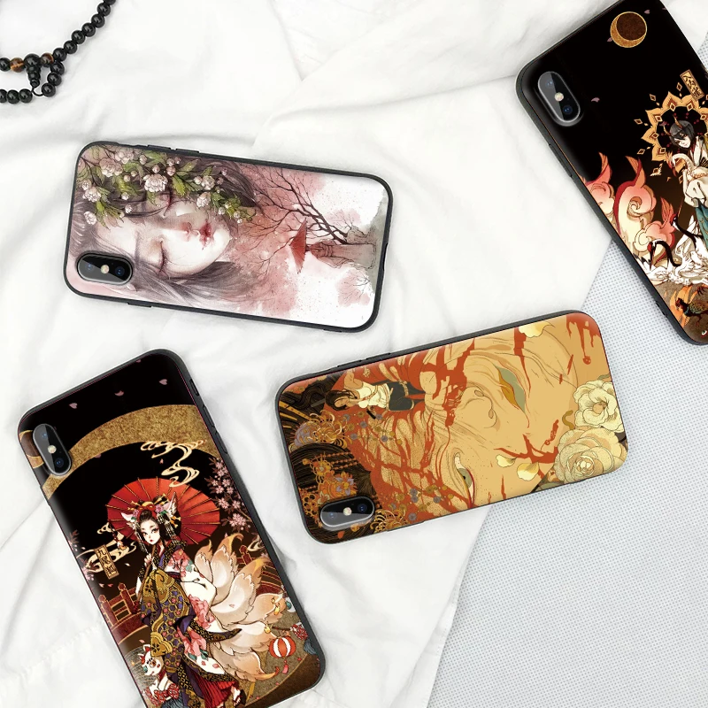 Japan anime Silicon carcasas Case For iphone 11 PRO X XS Max XR 7 8 6 5 6s Plus Cover protection 360 retro style back coque | Мобильные