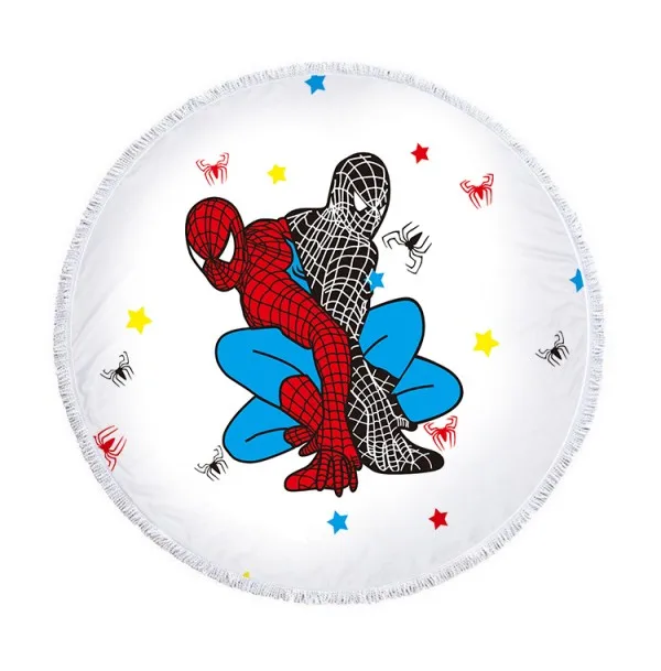 Пляжное полотенце из микрофибры с рисунком Минни Микки Мауса, Стич спадермана Софии, спортивное банное полотенце с кисточками для детей, мам - Цвет: Spiderman 7