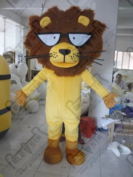

quality lion mascot costumes cartoon brown fur lion mascot design