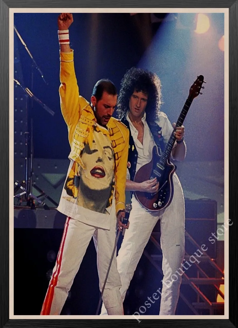 Queen Band музыкальный плакат на крафт-бумаге Фредди Меркьюри, Brian мая винтажная Высококачественная декоративная роспись стены стикер