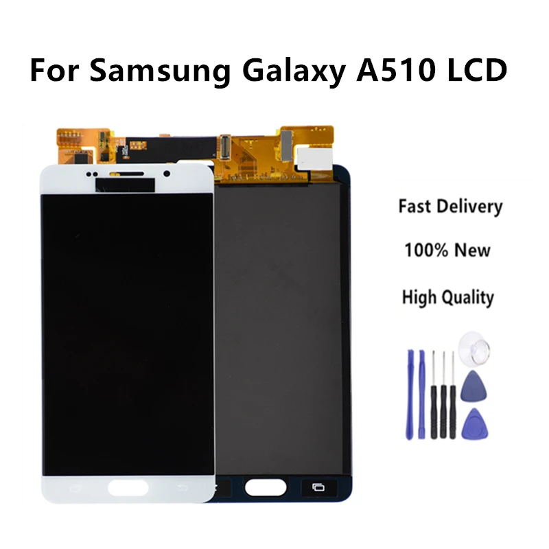 

Top quality For Samsung Galaxy A5 2016 A510 A510F LCD Display Touch Screen Assembly Display LCD Brightness Adjustable +Tools