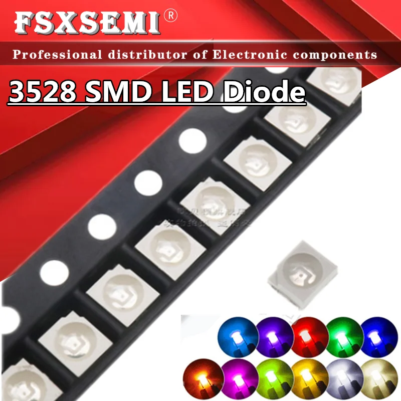 Светодиодные диоды 100 1210 SMD RGB розовый УФ белый красный желтый зеленый синий 3528*3 5*2