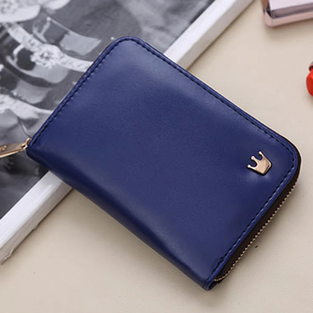 Women Coin Purse Small Bag Wallet Change Zipper Crown Decorated Money Bags Children Wallets Leather Key Holder Carteira 813