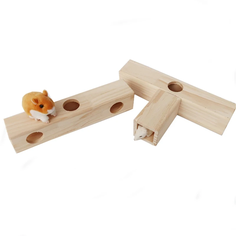 Wood House for Ferret Rabbit Guinea Pig Rat Hamster Squirrel Mice Chews Toy 