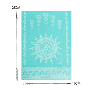 

Waterproof Henna White Lace Mandala Flower Temporary Body Hand Tattoo Sticker White Bride Wedding Bracelet Jewelry Lace Decal