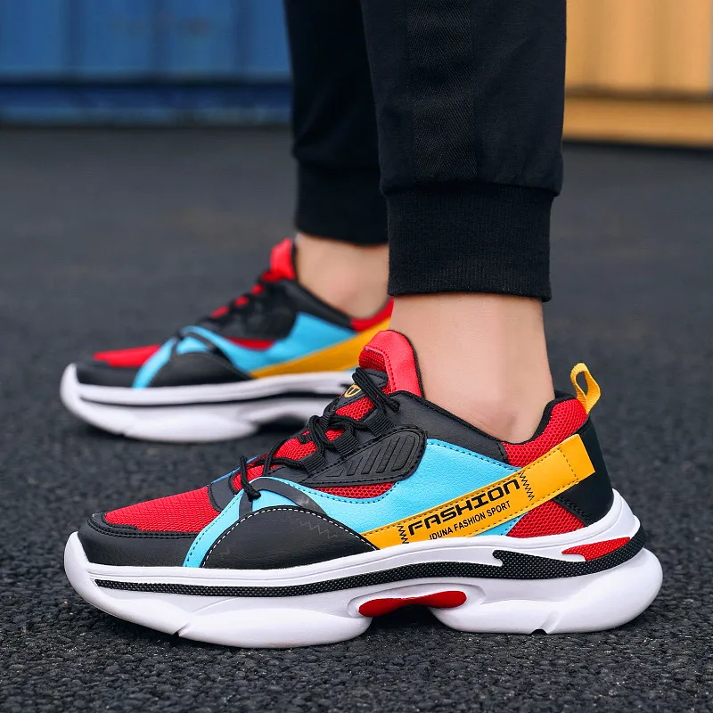 

Korean Version Large Size Men's Casual Sports Trend Lightweight Mesh Breathable Soft Upper Non-slip Adult Men's Fashion Sneakers