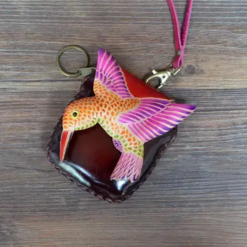 

Women's handmade small wallet zipper cartoon coin purse mini wallet animal coin bag creative gift hummingbird