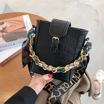 

Hot unique bag design fashion stone chain bucket bag handbag & elegant Shoulder Bag Messenger Bag Width 17.5cm