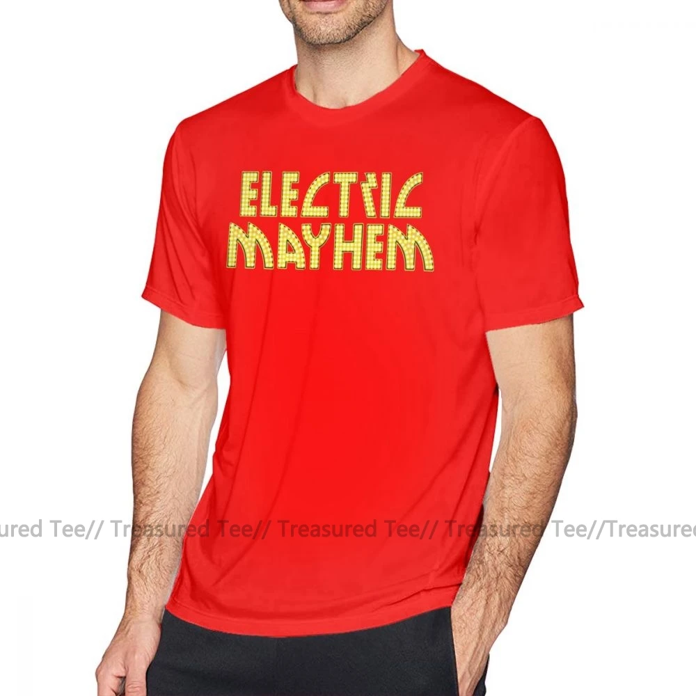 Mayhem футболка Electric Mayhem футболка 100 хлопок мужская футболка забавная Базовая большая графическая футболка с коротким рукавом - Цвет: Red