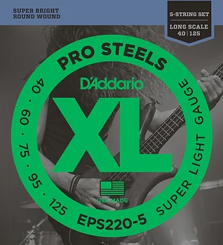 

Eps220-5 prosteels string kit for 5-string bass guitar, super light, 40-125, D'Addario