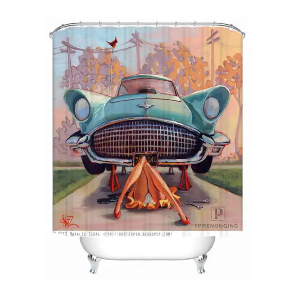 Shower Curtain Ванна Шторка для ванной персонализированные булавки Up Gril с домашний Декор автомобиля занавеска для душа водонепроницаемые тканевые Крючки#180417-01-65 - Цвет: Shower Curtain