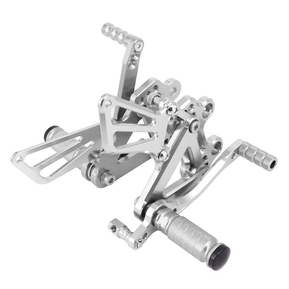 CNC мотоциклетные регулируемые штифты для заготовки педали для KAWASAKI ZX6R ZX-6R ZX 6R 1998 1999 2000 2001 2002 - Цвет: Серебристый