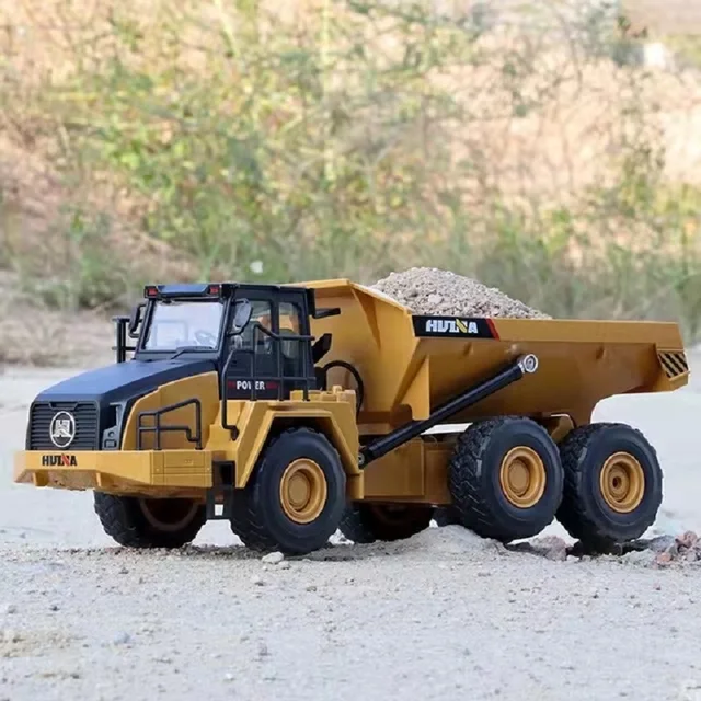 1:24 HUINA 568 RC Truck Dumper Excavator crawler 9CH 2.4G Radio Controlled Car Electric vehicle Tractor Model Toys for boy gift 3