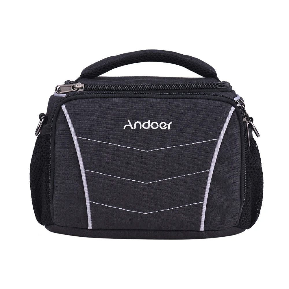 Andoer 600D Fabric Material Stylish Multi-function Camera Shoulder Bag with Waterproof Rain Cover for Canon Nikon Sony Cameras