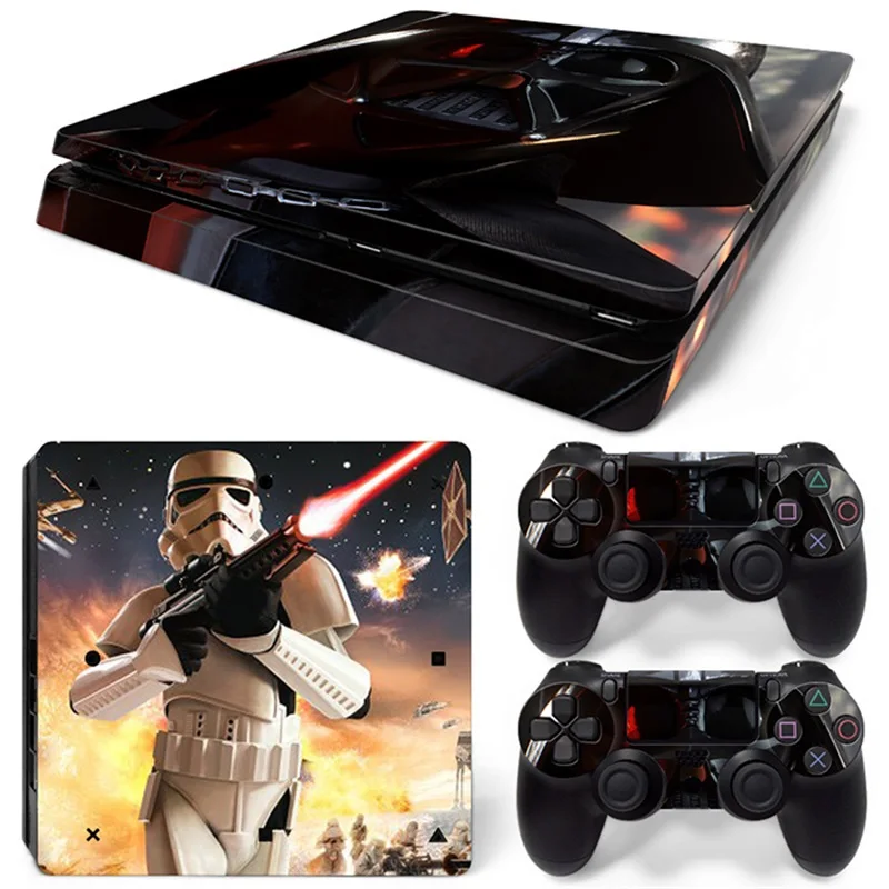 Marvel Iron man Star Wars Vinyl Skin Sticker for PS4 Slim Console and 2 Controllers Decal Cover Game Accessories