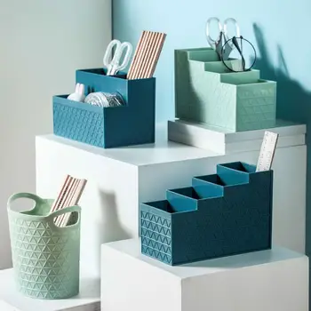 

Desktop Storage Box For Remote Control Mobile Phone Cosmetic Organizer Bedroom Makeup Brush Remote Control Holder Rack Shelf