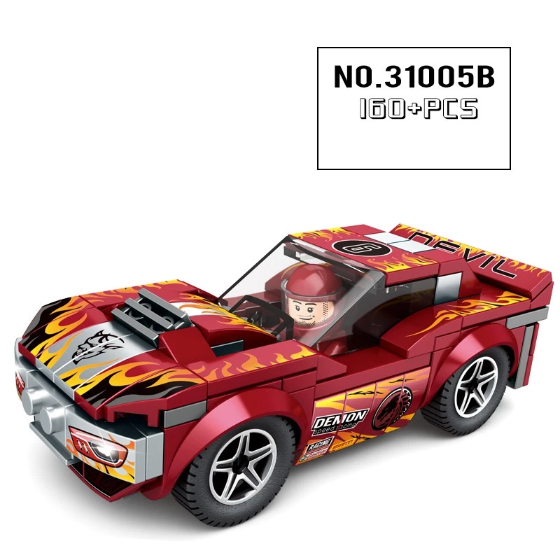Lepinblocks technic собранный скоростной автомобиль 4 в 1 маленькие частицы обучающая