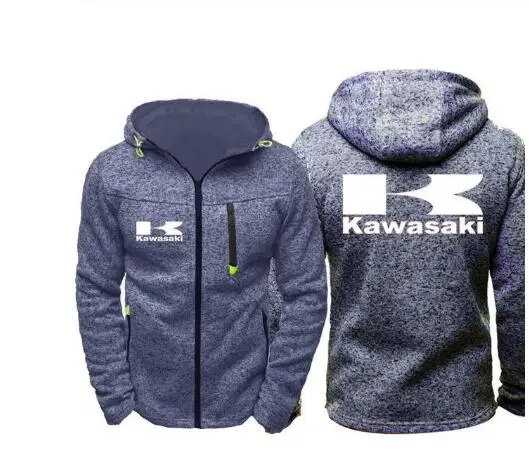 Для Kawasaki Moto мужские повседневные толстые теплые толстовки зимнее пальто куртка для верховой езды повседневные толстовки для мотогонок - Цвет: 7