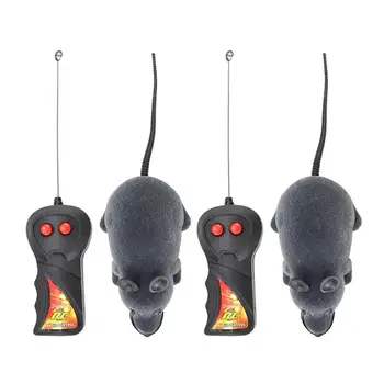 

2pcs Remote Control Electric Mouse Funny Mouse Cat Playing Props Cat Teaser Interactive Mouse Toy Without Battery