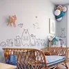 Etiqueta de la pared de animales de dibujos animados nórdicos, calcomanías creativas para habitación de niños, papel tapiz adhesivo para decoración del hogar ► Foto 2/6