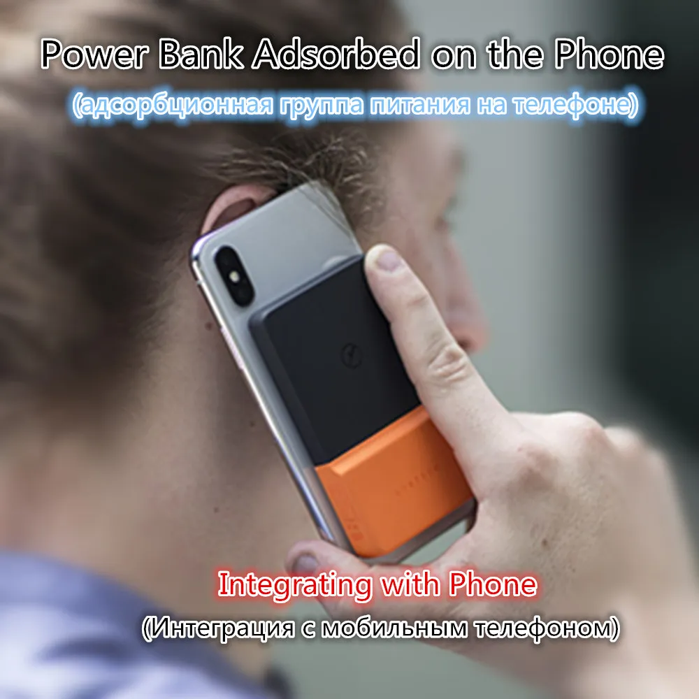 

Wireless Charging Power Bank Ultra-thin Adsorptive Wireless Charger Battery Case For iPhone X XS Samsung S8 Xiaomi Huawei P20