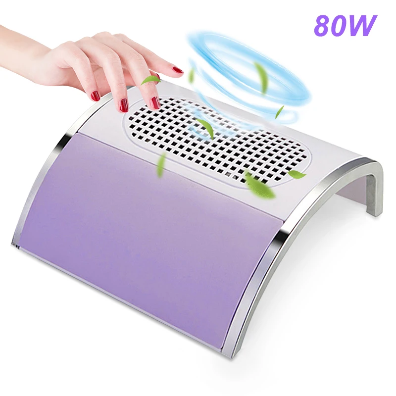 Nail Vacuum Cleaner 80w High Power Dust Extractor For Nail Low Noise