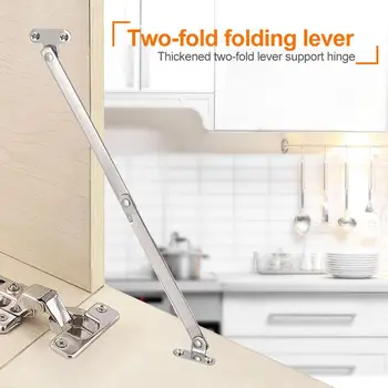 

2pcs Fold Strut Folding Trolley Door Rod Furniture Cupboard Door Front Desk Foldable Lid Support Hinge Stay Hinges