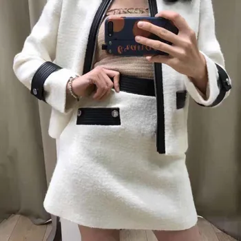 

Women Skirt 2019 Autumn /Winter New Hit Color Elegant Women's High Waist Mini Skirt