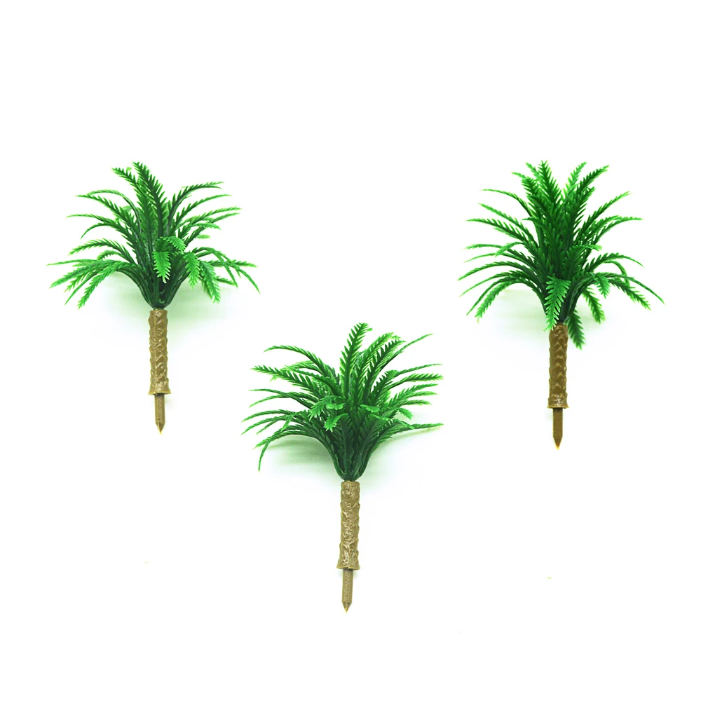 

50pcs 6cm height model palm trees toys scale miniature coconut plants for diorama seashore rainforest scene making layout kits