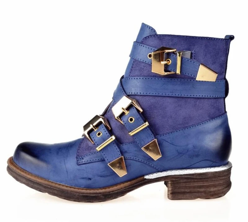 

MoneRffi 2019 Women Boots Fashion Casual Ladies Shoes Boots Suede Leather Buckle Boots Low Heeled Snow Shoes Femme Ladies Shoes