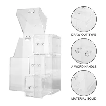 

Desktop Makeup Tool Storage Box Dust-proof Cosmetic Brush Storage Drawers Display Makeup Case (Transparent)