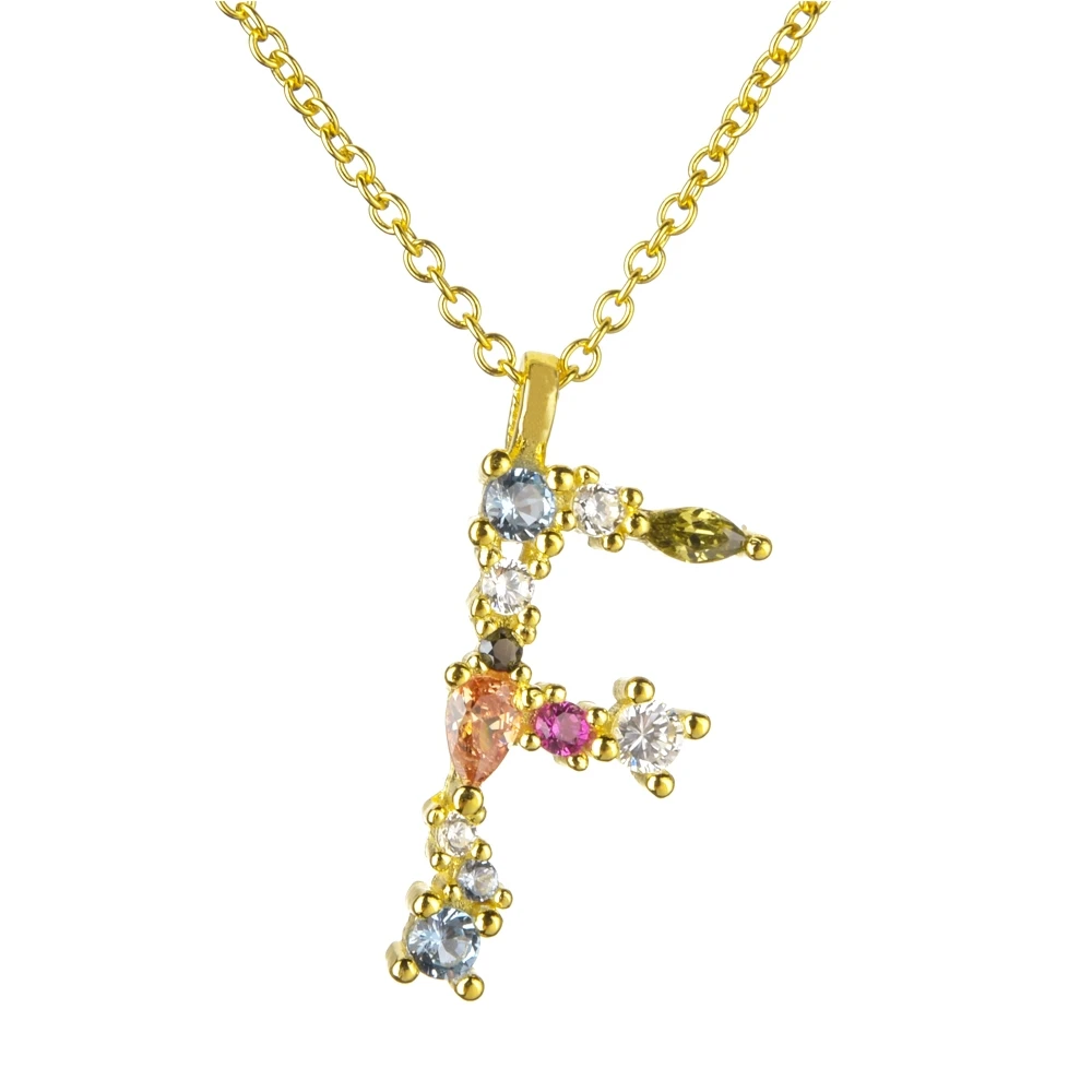 Gold F Altruist 925 пробы серебро I Am Initial P G Подвеска мини тонкое Ожерелье Длинная цепочка Регулируемая позолота кристалл S K ювелирные изделия - Окраска металла: Gold F