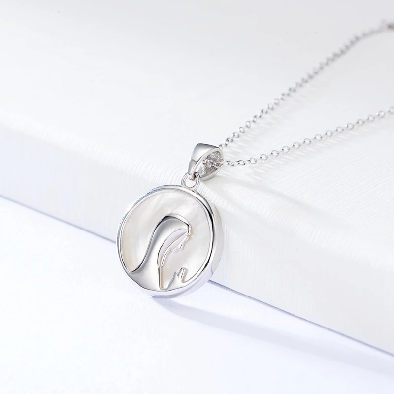 Серебряная ракушка Silvology 925 пробы Молитвенное ожерелье Мария круглая фигурка