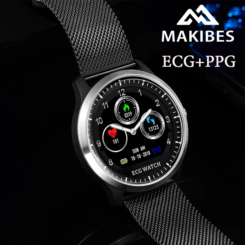 ES в наличии Makibes BR4 ECG PPG Смарт часы с электрокардиограммой отображение пульса и