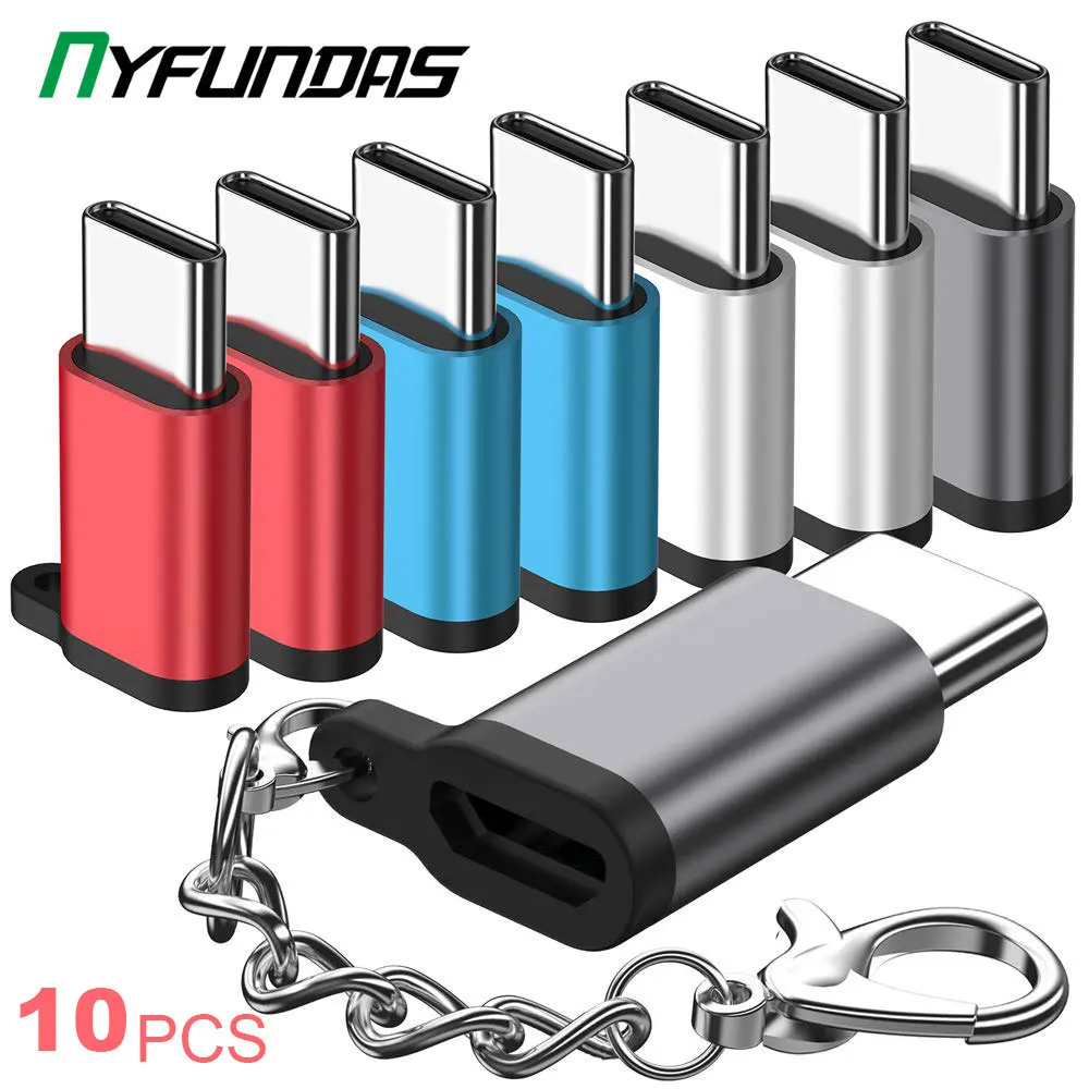 10 шт. микро USB Type C OTG адаптер для Xiaomi Redmi Huawei Honor Samsung Oneplus One Plus Google Pixel OPPO Realme USBC