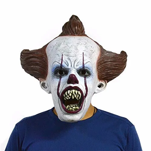 AniLnc Клоун на Хэллоуин шапка-маска It: Chapter Two Pennywise(клоун сзади Spirit 2) маска для взрослых - Цвет: Brown Color
