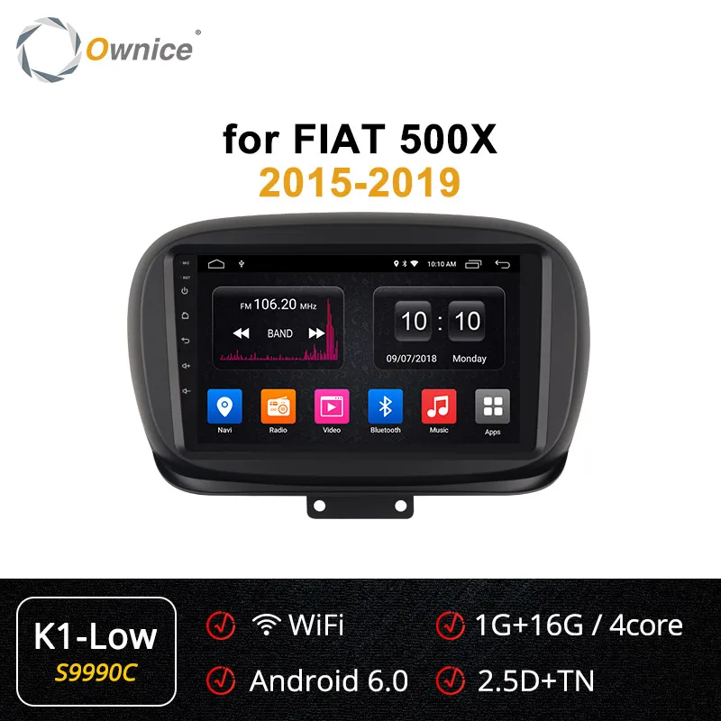 S9990 K1 LOW Ownice K3 K5 K6 Восьмиядерный Android 9,0 автомобильный DVD gps для Fiat 500X2019 gps Автомагнитола RDS 4G LTE 360 панорама DSP SPDIF - Цвет: S9990 K1 LOW