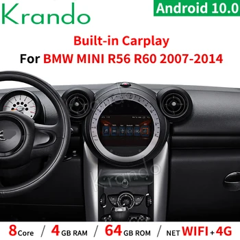 

Krando 7" Android 10.0 4G 64G Car GPS Multimedia Audio GPS for BMW Mini Cooper R60 2011-2014 Black CD Carplay WIFI Bluetooth