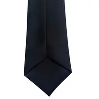 Cravate de Cou en Imitation de Soie pour Homme, Pré-Attachée, de Couleur Noire Unie, pour Uniforme de Sécurité Police, Enterrement et Mariage, 50x8cm 4