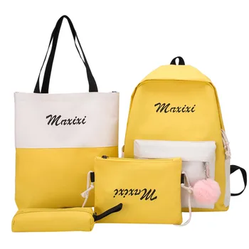 

Women Student Bag Suitable For Travel Shoulder Bag 4PC School Bags For Teenage Girls Plecak SzkolnyMochila Mujer laptop backpack