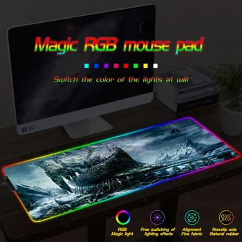 

FFFAS Large game mouse pad Mat covering keyboard and mouse PC Notebook computer Boutique peripherals RGB LED Lock edge