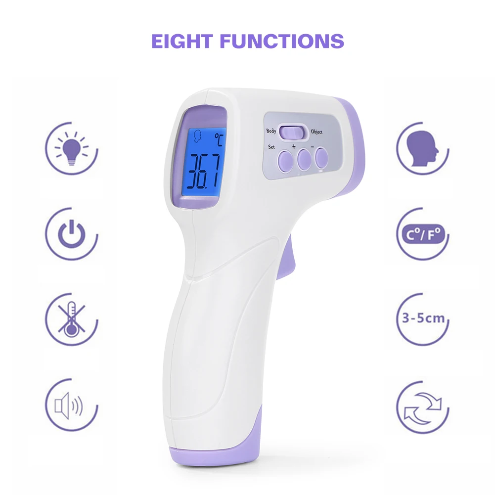 

Quick Measure Temperature Handheld Non-Contact Electronic Thermometer Baby Adult Forehead Pyrometer Fever Alert Body Thermometer