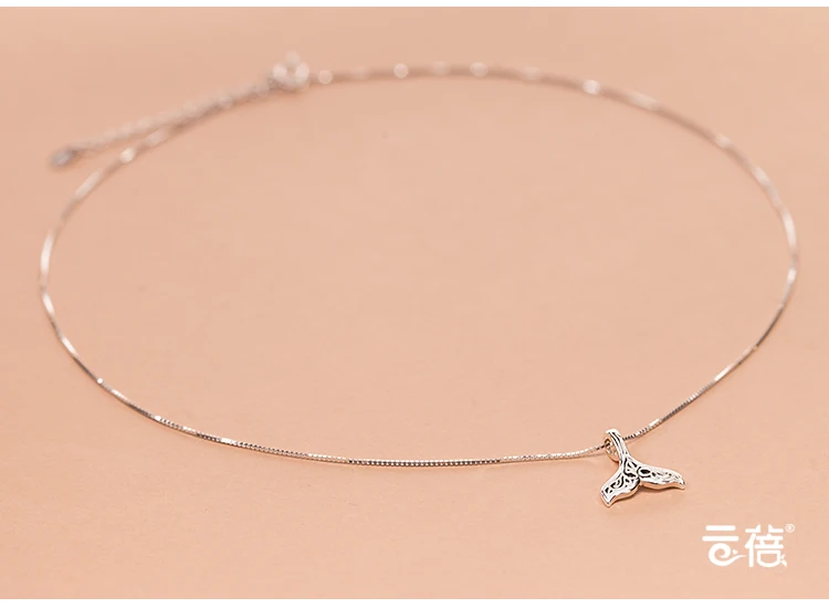 Kindey Boho 925 пробы, серебряные ожерелья с хвостом русалки для женщин и девочек, подарки, Красивая подвеска на ожерелье, воротник