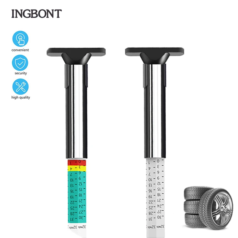 INGBONT Tyre Tire Tread Gauge Precise Car Tire Depth Thickness Meter Detection Bike Motor Truck Check Tester Measuring Tool